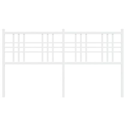 Метална табла за глава, бяла, 160 см