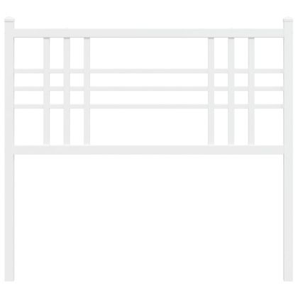 Метална табла за глава, бяла, 107 см