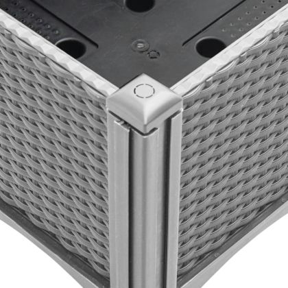 Градински сандък с пергола, светлосив, 160x120x142 см, PP