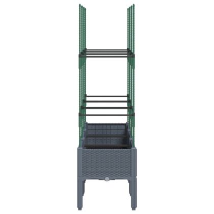 Градински сандък с пергола, синьо сив, 120x40x142,5 см, PP