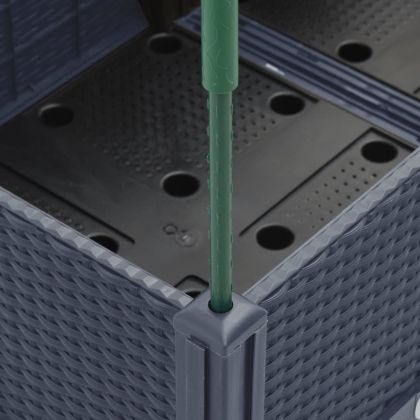 Градински сандък с пергола, синьо сив, 120x40x142,5 см, PP