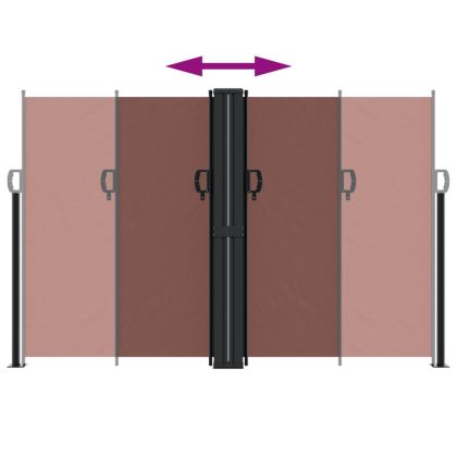 Прибираща се странична тента, кафява, 160x1000 см