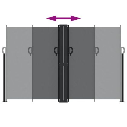 Прибираща се странична тента, черна, 160x1000 см