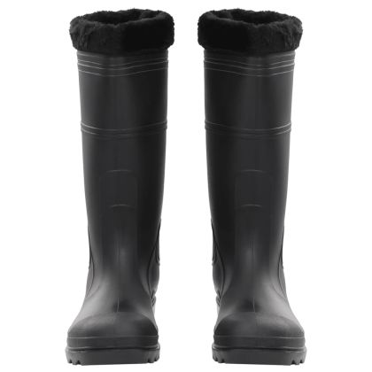 Ботуши за дъжд с подвижни чорапи, черни, размер 45, PVC