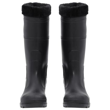 Ботуши за дъжд с подвижни чорапи, черни, размер 43, PVC