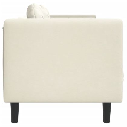 Диван с възглавници 2-местен кремаво кадифе