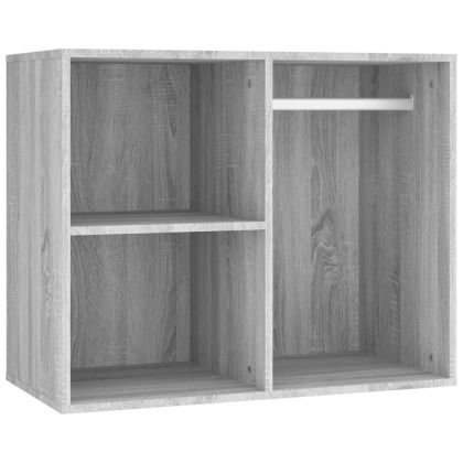 Комплект тоалетка с LED, сив сонома, инженерно дърво