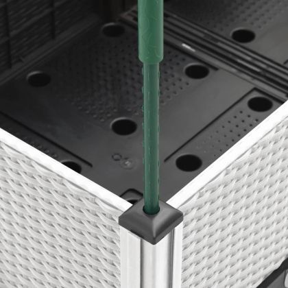 Градински сандък с пергола, бял, 80x40x142,5 см, PP