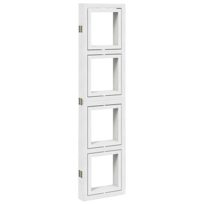 Разделител за стая, 5 панела, бял, дърво пауловния масив