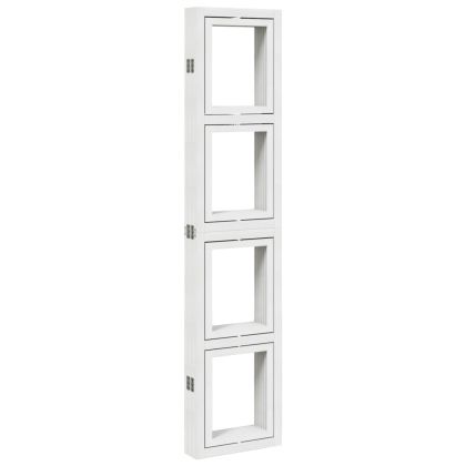 Разделител за стая, 6 панела, бял, дърво пауловния масив