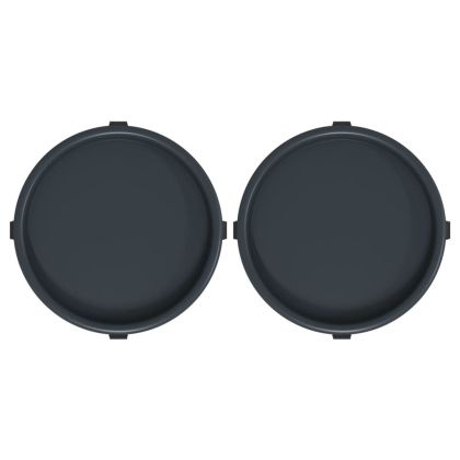 Поставки за цветя с колелца, 2 бр, сиви, диаметър 34 см, 35 кг