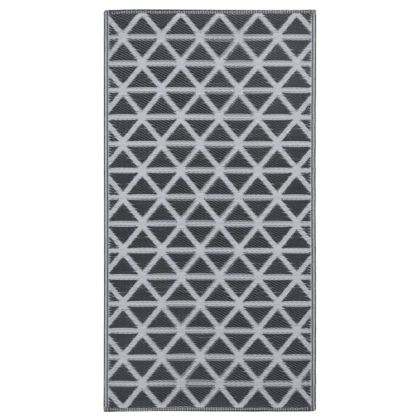 Килим за открито, ARAKIL черен, 80x150 см, PP