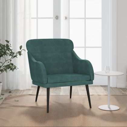 Кресло, тъмнозелено, 63x76x80 см, кадифе