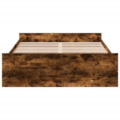Рамка за легло с чекмедже опушен дъб 140x190 см инженерно дърво