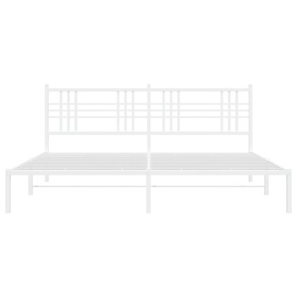 Метална рамка за легло с горна табла, черна, 183x213 см