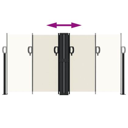 Прибираща се странична тента, кремава, 120x1000 см