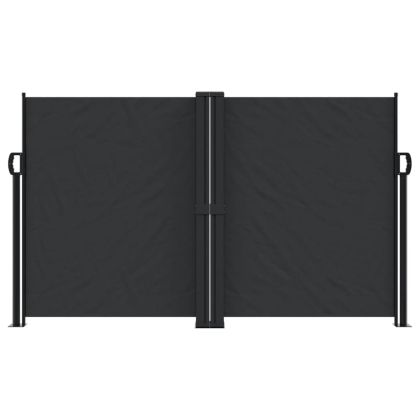 Прибираща се странична тента, черна, 140x1000 см