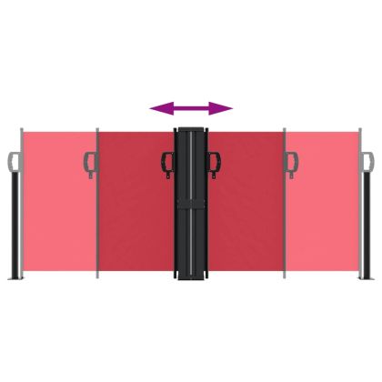 Прибираща се странична тента, червена, 100x1000 см