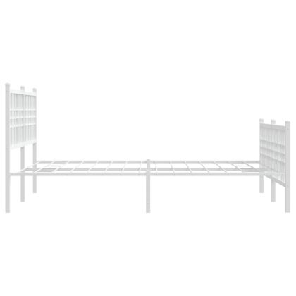 Метална рамка за легло с горна и долна табла, бяла, 140x200 см