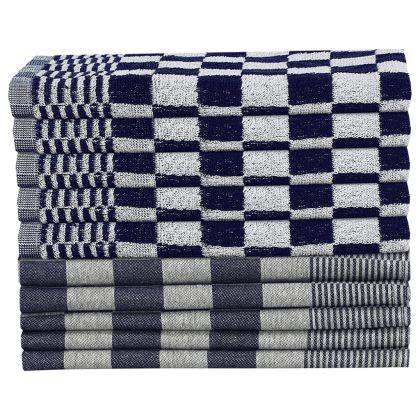 Комплект кърпи от 50 части, син и бял, памук