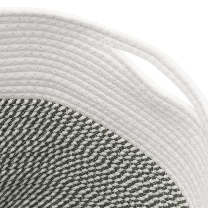 Кош за съхранение, сиво и бяло, Ø40x35 см, памук