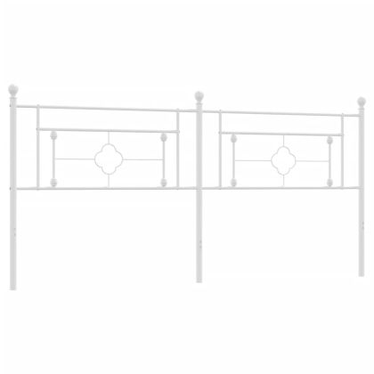 Метална табла за глава, бяла, 200 см