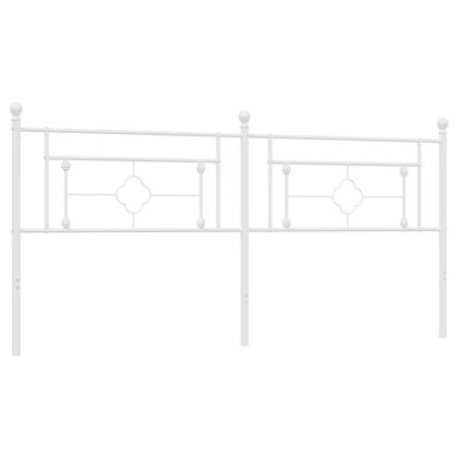 Метална табла за глава, бяла, 200 см