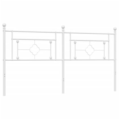 Метална табла за глава, бяла, 180 см