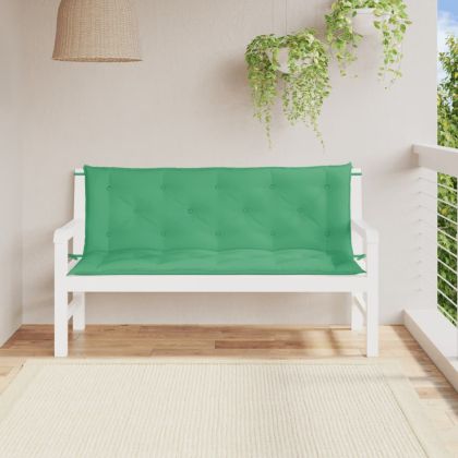 Възглавници за градински пейки 2 бр зелено 150x50x7 см плат