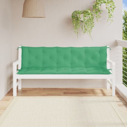 Възглавници за градински пейки 2 бр зелено 180x50x7 см плат