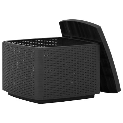 Градинска маса, сива, 53x53x40 см, пластмаса