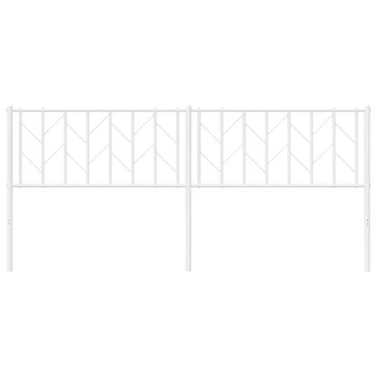 Метална табла за глава, бяла, 193 см