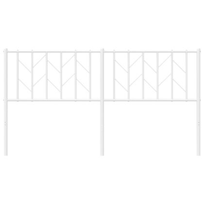 Метална табла за глава, бяла, 160 см