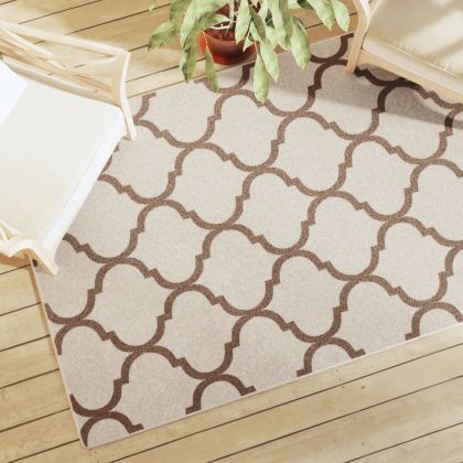 Килим за открито и закрито къс косъм шарен 120x180 см неплъзгащ