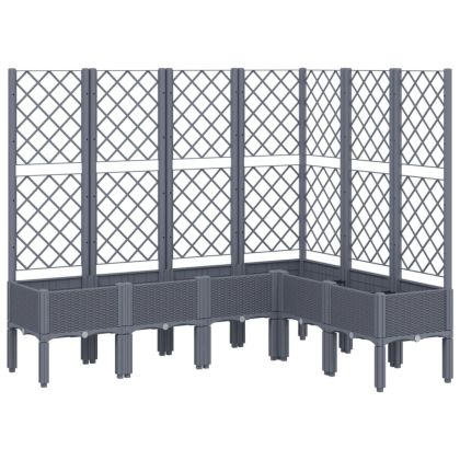 Градински сандък с пергола, синьо сив, 160x120x142 см, PP