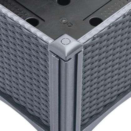 Градински сандък с пергола, синьо сив, 160x120x142 см, PP