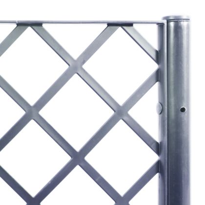 Градински сандък с пергола, синьо сив, 160x120x142 см, PP