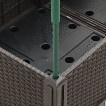 Градински сандък с пергола, кафяв, 80x40x142,5 см, PP