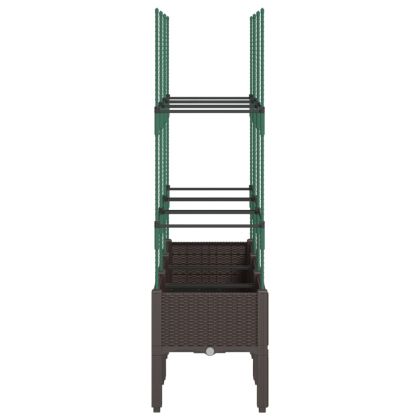 Градински сандък с пергола, кафяв, 120x40x142,5 см, PP