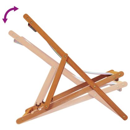 Сгъваеми плажни столове, 2 бр, многоцветни, текстил