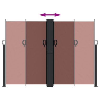 Прибираща се странична тента, кафява, 180x1000 см