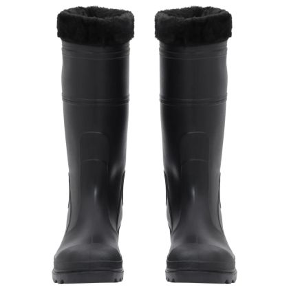 Ботуши за дъжд с подвижни чорапи, черни, размер 42, PVC