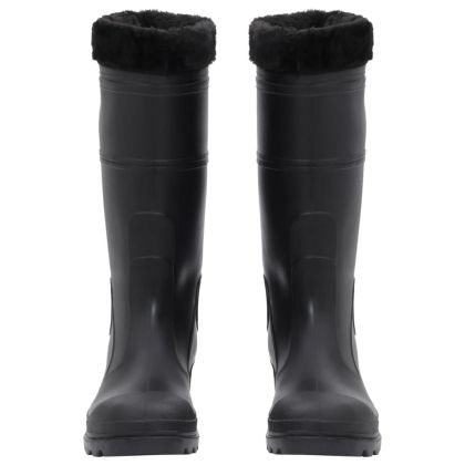 Ботуши за дъжд с подвижни чорапи, черни, размер 41, PVC