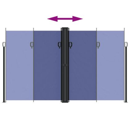 Прибираща се странична тента, синя, 200x1000 см