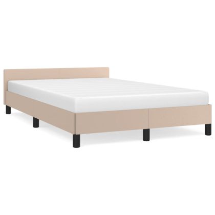 Рамка за легло с табла, капучино, 120x190 см, изкуствена кожа