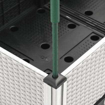 Градински сандък с пергола, бял, 160x120x142,5 см, PP