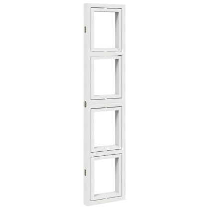 Разделител за стая, 4 панела, бял, дърво пауловния масив