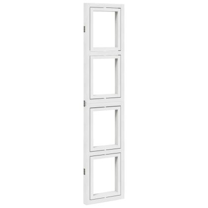 Разделител за стая, 3 панела, бял, дърво пауловния масив