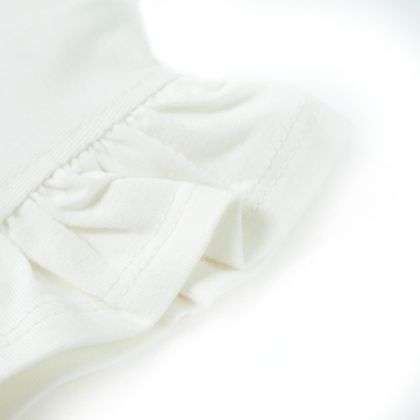 Детска тениска с къдрави ръкави, бяла, 140