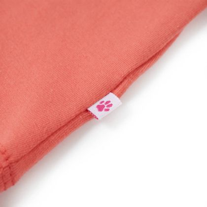 Детска тениска с къдрави ръкави, коралова, 128